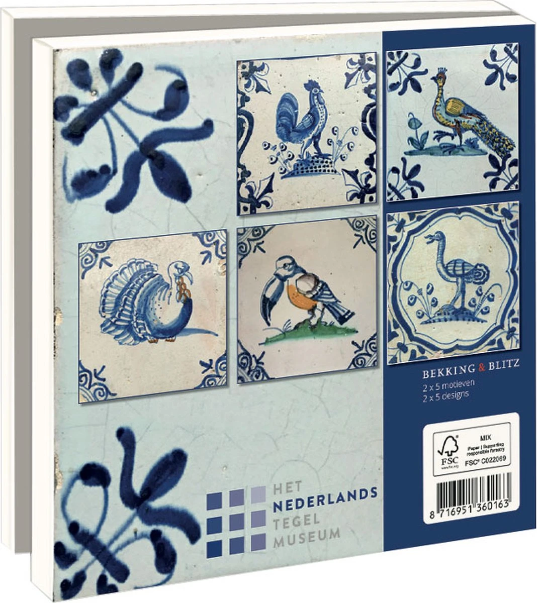 Bekking & Blitz - Dossier De Cartes De Noël - Set De Cartes De Noël - Cartes De Musée - Cartes D'art - 10 Pièces - Y Compris Les Enveloppes - Design Uniek - Vogels - Oiseaux - The Dutch Tile Museum 4 Bekking & Blitz - Dossier De Cartes De Noël - Set De Cartes De Noël - Cartes De Musée - Cartes D'art - 10 Pièces - Y Compris Les Enveloppes - Design Uniek - Vogels - Oiseaux - The Dutch Tile Museum – Image 2