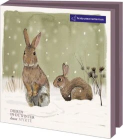 Bekking & Blitz - Dossier De Cartes De Noël - Set De Cartes De Noël - Cartes D'art - 10 Pièces - Y Compris Les Enveloppes - Design Uniek - Animaux En Hiver - Myrte - Natuurmonumenten