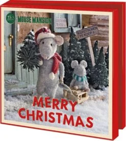 Bekking & Blitz - Dossier De Cartes De Noël - Set De Cartes De Noël - Cartes D'art - 10 Pièces - Comprend Des Enveloppes - Design Uniek - Animaux - Het Muizenhuis - Joyeux Noël - The Mouse Mansion