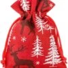 Sacs De Noël Jute - 10 X 13 Cm - 10 Pièces - Sapin De Noël Avec Renne - 100% Naturel - Emballage De Noël Décoration De Décorations De Noël Décorations De Noël -Decoris Boutique 1076x1200