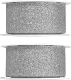 2x Rubans Décoratifs Argentés Passe- Hobby/ Décoration Avec Paillettes 3 Cm / 30 Mm X 5 Mètres - Noël - Rubans Cadeaux Rubans / Rubans En Satin