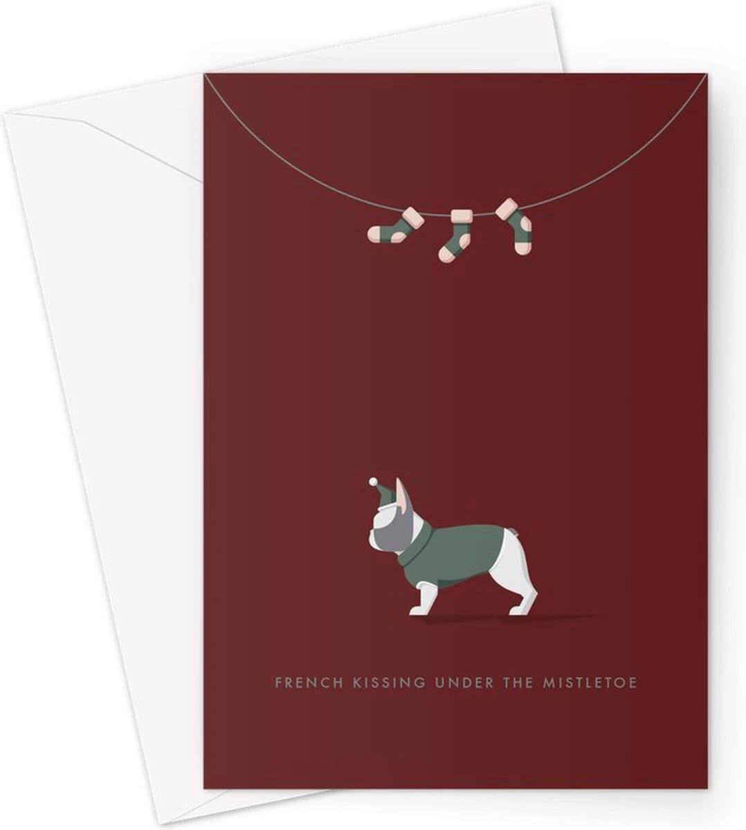 Hound & Herringbone - Carte De Noël Blue Piebald Bouledogue Français - Carte De Voeux Festive Blue Piebald Bouledogue Français 3 Hound & Herringbone - Carte De Noël Blue Piebald Bouledogue Français - Carte De Voeux Festive Blue Piebald Bouledogue Français