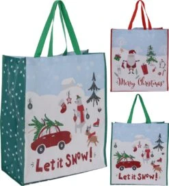 Sac De Noël 49 X 45 Cm - Set De 2 - Vert Et Rouge - Sac Robuste - Sac Cadeau - Sac Shopping