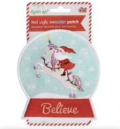 DCI Make Your Own Magic Instant Christmas LED Ugly Sweater Patch - Patchs Lumineux LED Avec épingle Au Dos Jumper De Noël