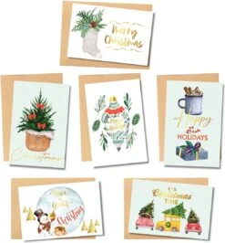 Decoris Boutique 3 Partizzle 24x Cartes De Noël De Luxe Avec Enveloppes Set - Send Nice Cartes De Vœux - Cartes Postales Noël 2022 - 15x10 Cm
