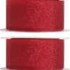 2x Rubans Décoratifs Rouges Hobby/ Décoration Avec Paillettes 3 Cm / 30 Mm X 5 Mètres - Noël - Rubans Cadeaux Rubans / Rubans En Satin -Decoris Boutique 1124x1200