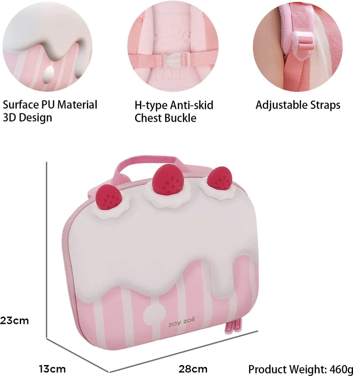 Sac à Dos Kinder Filles, Sac à Dos Enfants Garçons Filles école Maternelle Maternelle Sac à Dos Caricature Sac De Voyage Pour 2-8 Ans Pour Anniversaire De Noël, Rouge Fraise 8 Sac à Dos Kinder Filles, Sac à Dos Enfants Garçons Filles école Maternelle Maternelle Sac à Dos Caricature Sac De Voyage Pour 2-8 Ans Pour Anniversaire De Noël, Rouge Fraise – Image 7