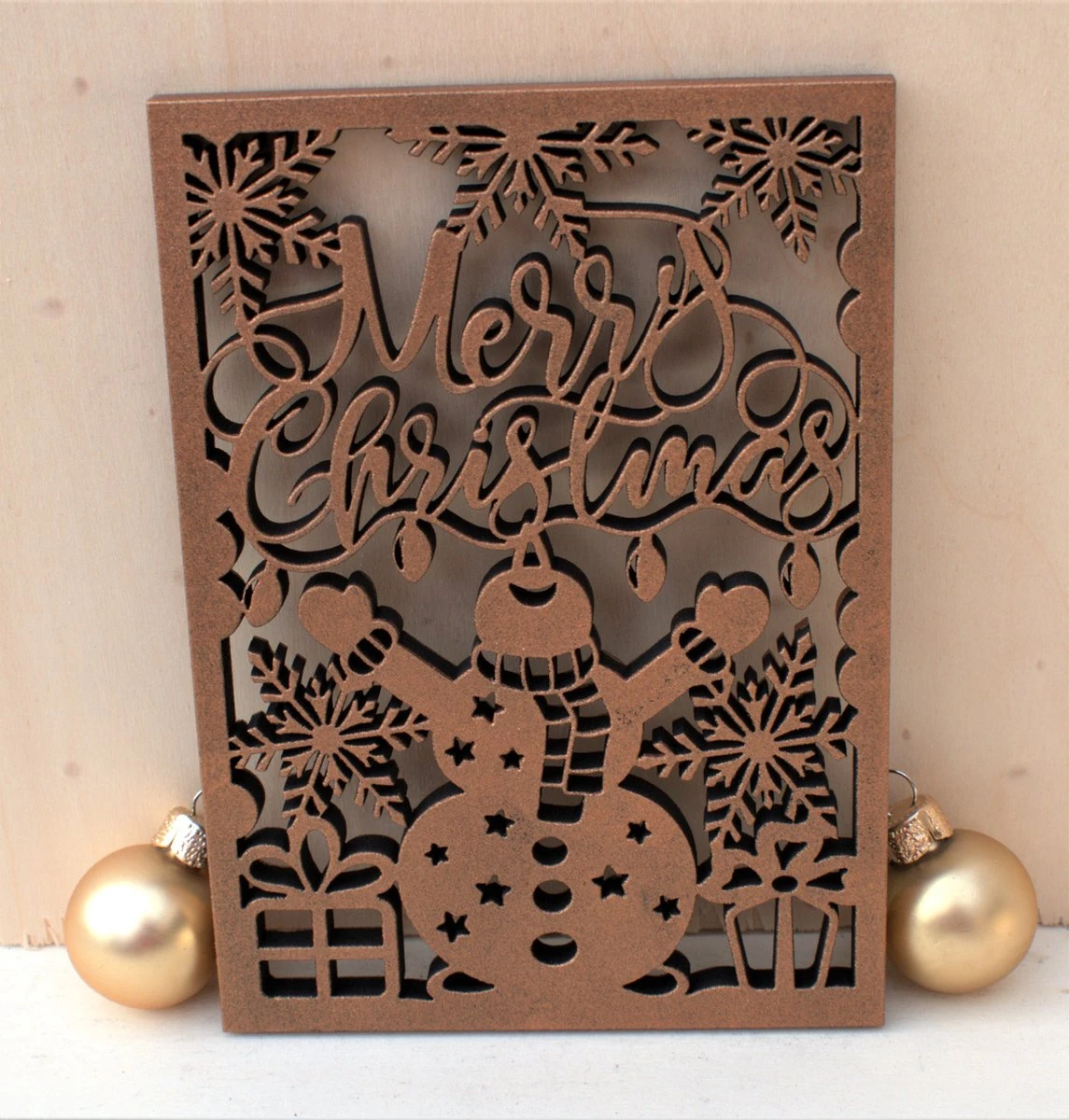 Cartes De Noël De Luxe En Bois 5 Pièces Avec Enveloppe Bronze Lasered Christmas Wishes Cartes De Vœux Originales En Bois 10x14 Cm à La Handgemaakt 4 Cartes De Noël De Luxe En Bois 5 Pièces Avec Enveloppe Bronze Lasered Christmas Wishes Cartes De Vœux Originales En Bois 10x14 Cm à La Handgemaakt – Image 2