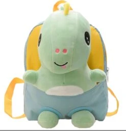 Sac à Dos - Sac à Dos - Cartable Avec Doudou Dinosaurus Bleu Clair - Jaune - Dino - Garçons - Filles - Cadeau - Sinterklaas - Noël - 1 An - 2 Ans