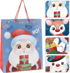 Sac Cadeau Enfant Glitter Noël 4 Pièces - Sac Cadeau Noël - Lot De 4 - Sac Cadeau - 18 X 18 X 24 CM