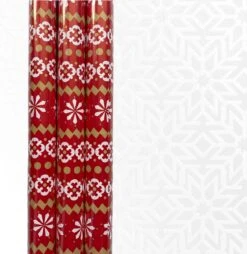 CADEAUX DE FÊTE Papier Papier Cadeau – Papier Cadeau – 200 X 70cm – 3 Rouleaux – Noël – Emballage Cadeau Luxe – ROUGE