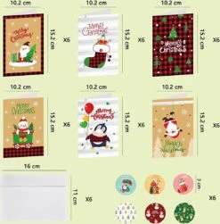 Cartes De Vœux De Vœux Noël Joyeux Noël Carte 36 Cartes De Noël Avec 36 Enveloppes Et 36 Autocollants Cartes De Noël Pliantes Mini Cartes De Noël Ensemble De Cartes De Noël -Decoris Boutique 1179x1200