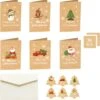 Cartes De Cartes De Vœux Noël, Carte Joyeux Noël, 36 Cartes De Noël Avec 36 Enveloppes Et 36 Autocollants, Cartes De Noël Avec Cartes Pliantes, Mini Jeu De Cartes De Noël (carte De Noël Jaune) -Decoris Boutique 1182x1200