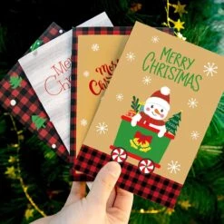 Cartes De Vœux De Vœux Noël Joyeux Noël Carte 36 Cartes De Noël Avec 36 Enveloppes Et 36 Autocollants Cartes De Noël Pliantes Mini Cartes De Noël Ensemble De Cartes De Noël -Decoris Boutique 1199x1200 3
