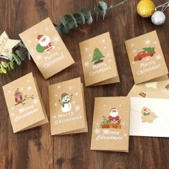 Cartes De Cartes De Vœux Noël, Carte Joyeux Noël, 36 Cartes De Noël Avec 36 Enveloppes Et 36 Autocollants, Cartes De Noël Avec Cartes Pliantes, Mini Jeu De Cartes De Noël (carte De Noël Jaune) -Decoris Boutique 1199x1200 5