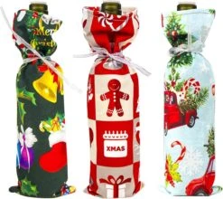 6 De Champagne Manchon De Vin Noël Ou Sac De Bouteille De Vin Pour Les Fêtes D'anniversaire, Les Dîners,