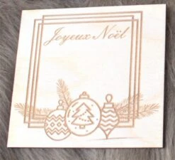 Cartes De Noël En Bois 8 Pièces Avec Enveloppe Découpées Au Laser Joyeux Noël Bonne Année Cartes De Vœux Originales En Bois 10x10 Cm Fait à La Handgemaakt