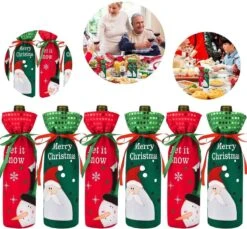 Sacs De Bouteille De Noël Housse De Bouteille De Vin Sac De Vin De Noël 2 Père Noël Vert Et 2 Rouges 10 Sacs De Bouteille De Noël Housse De Bouteille De Vin Sac De Vin De Noël 2 Père Noël Vert Et 2 Rouges -Decoris Boutique 1200x1114