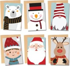 Partizzle 36x Jolies Cartes De Noël Avec Enveloppes Set - Envoyez De Belles Cartes De Cartes De Vœux - Cartes Postales Noël 2022 - 15x10 Cm