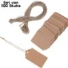 Étiquettes En Carton Hobby Kraft - Étiquettes Avec Corde - Set De 100 Pièces - Papier Kraft - Étiquettes Pour Cadeau - Cadeau De Noël