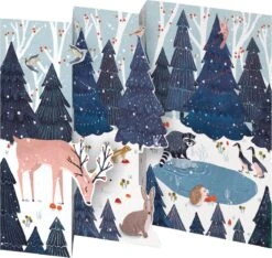 2 Packs De 5 Cartes De Noël Cerf Dans Les Bois, Roger La Borde, 3 Cartes De Noël Luxe Bataille Et Prédécoupées Deer Dans Les Bois