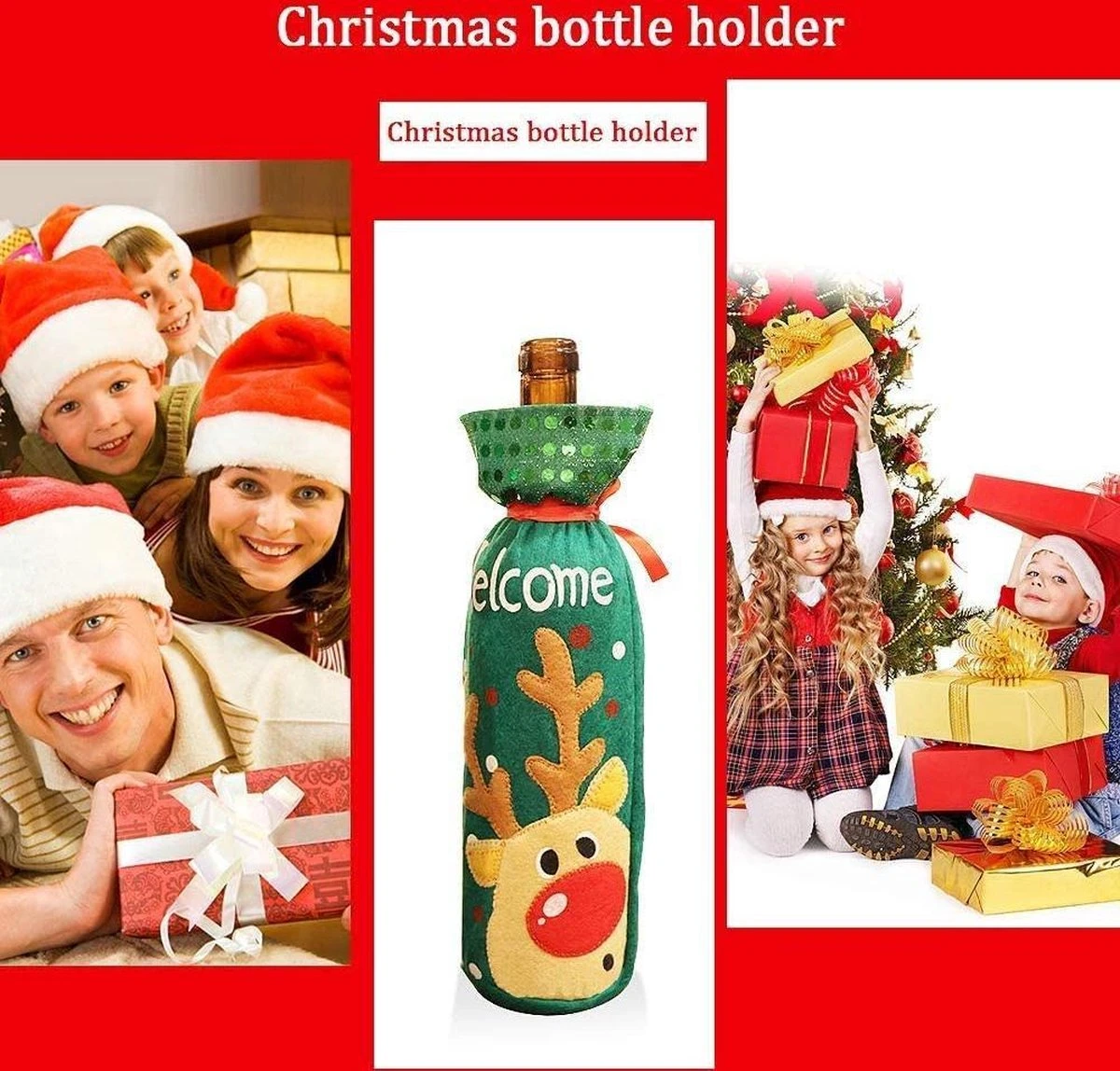 Sacs De Bouteille De Noël Housse De Bouteille De Vin Sac De Vin De Noël 2 Père Noël Vert Et 2 Rouges 8 Sacs De Bouteille De Noël Housse De Bouteille De Vin Sac De Vin De Noël 2 Père Noël Vert Et 2 Rouges – Image 6