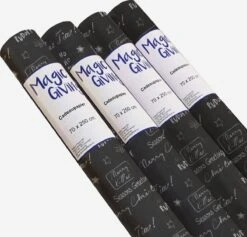 2x Rouleaux De Papier D'emballage De Noël / Emballage Cadeau Noir / Texte Tableau 2,5 X 0, 7 Cm - Papier De Luxe Papier De Qualité Noël - Noël