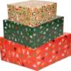 Paquet De 3x Rouleaux De Papier D'emballage De Noël /papier Cadeau Vert Rouge Marron Avec Impression 2,5 X 0 Mètres - Noël