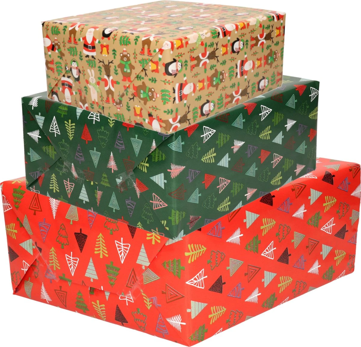 Paquet De 6x Rouleaux De Papier D'emballage De Noël /papier D'emballage Cadeau Vert Rouge Marron Avec Impression 2,5 X 0 Mètres - Noël 3 Paquet De 6x Rouleaux De Papier D'emballage De Noël /papier D'emballage Cadeau Vert Rouge Marron Avec Impression 2,5 X 0 Mètres - Noël