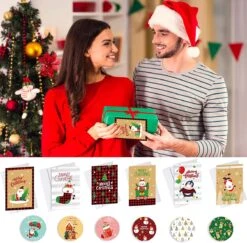 Cartes De Vœux De Vœux Noël Joyeux Noël Carte 36 Cartes De Noël Avec 36 Enveloppes Et 36 Autocollants Cartes De Noël Pliantes Mini Cartes De Noël Ensemble De Cartes De Noël -Decoris Boutique 1200x1180