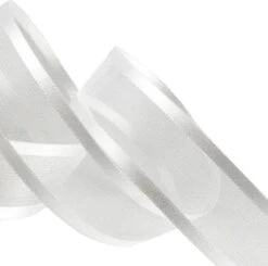 Ruban Organza Satin Garniture 22mm (2,2cm) Wit | Ruban Satin Organza | Qualité De Luxe | Ruban De Noël | Ruban Cadeau | Rouleau De 22,85 Mètres