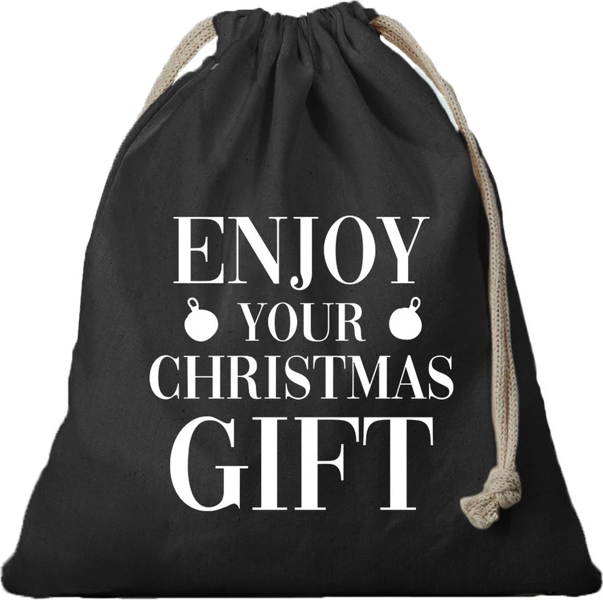 1x Noël Enjoy De Votre Sac Cadeau De Noël Noir Avec Cordon De Serrage - Sac En Coton / Jute - Sacs D'emballage Cadeau De Noël 3 1x Noël Enjoy De Votre Sac Cadeau De Noël Noir Avec Cordon De Serrage - Sac En Coton / Jute - Sacs D'emballage Cadeau De Noël