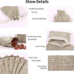 Sacs En Jute, 50 X Petits Sacs En Jute, Sacs Cadeaux, Sac à Bijoux Avec Cordon De Serrage, Sacs En Coton, Petits Sacs Pour L'artisanat, Noël, 9 X 12 Cm -Decoris Boutique 1200x1194 3