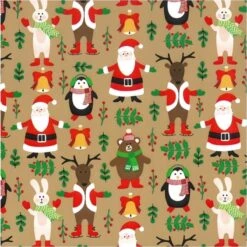 5x Rouleaux Papier D'emballage De Noël Imprimé Marron 2,5 X 0, 7m Op Rol 70 Grammes - Papier Cadeau De Qualité Papier De Luxe / Papier D'emballage - Noël -Decoris Boutique 1200x1198 2