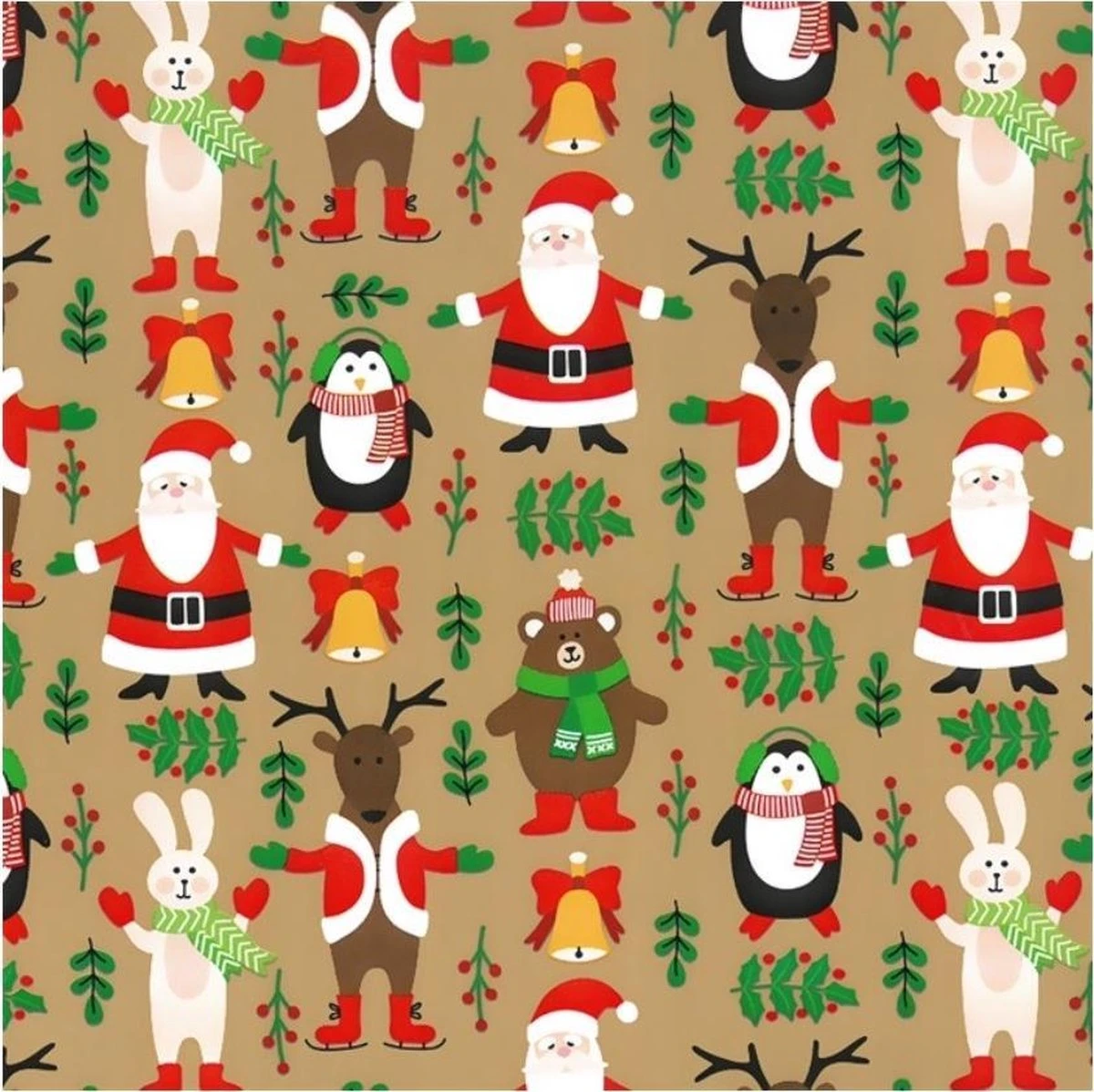 3x Scrolls Papier D'emballage De Noël Imprimé Marron 2,5 X 0, 7m Op Rol 70 Grammes - Papier De Luxe Papier Cadeau / Papier D'emballage - Noël 5 3x Scrolls Papier D'emballage De Noël Imprimé Marron 2,5 X 0, 7m Op Rol 70 Grammes - Papier De Luxe Papier Cadeau / Papier D'emballage - Noël – Image 3