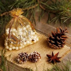 Sacs De Noël Organza - 22 X 30 Cm - 10 Pcs - Cloches Dorées - Emballage De Noël Décoration De Noël Décorations De Noël De Noël -Decoris Boutique 1200x1200 139