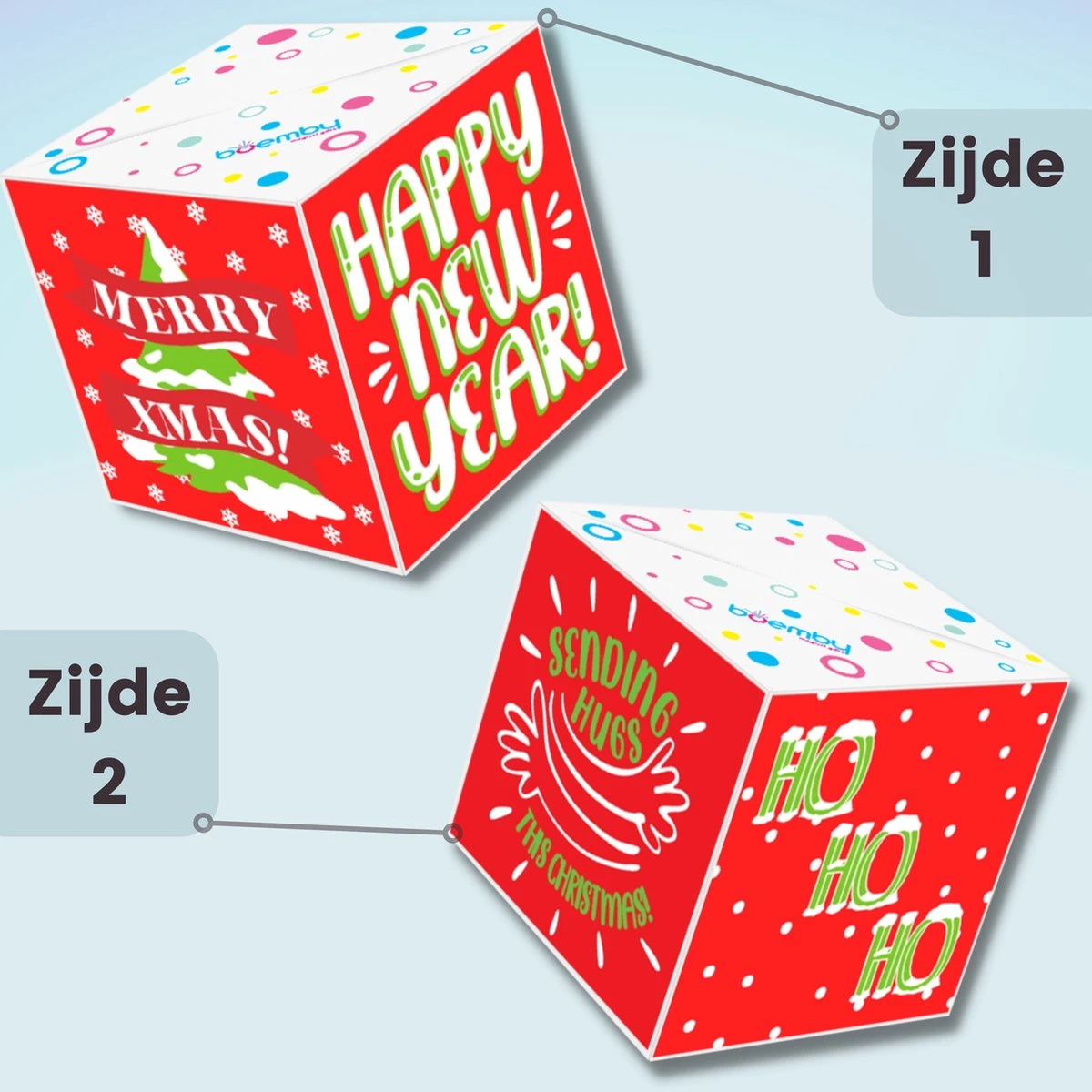 Boemby - Exploding Confetti Cube - Cadeau De Noël - Carte De Noël - Cadeau De Boîte Aux Lettres - Cube De Boule - Original Et Uniek 4 Boemby - Exploding Confetti Cube - Cadeau De Noël - Carte De Noël - Cadeau De Boîte Aux Lettres - Cube De Boule - Original Et Uniek – Image 2