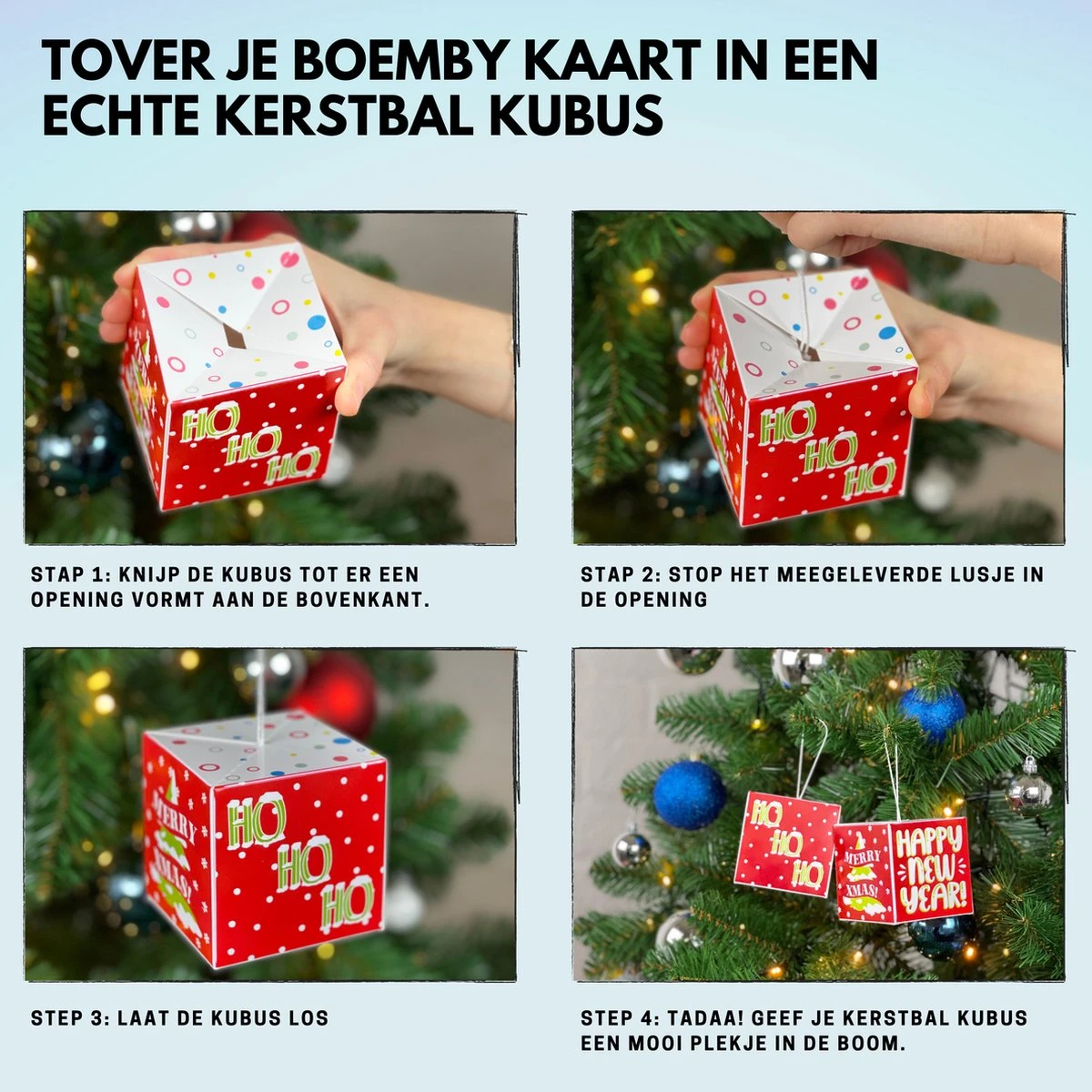 Boemby - Exploding Confetti Cube - Cadeau De Noël - Carte De Noël - Cadeau De Boîte Aux Lettres - Cube De Boule - Original Et Uniek 5 Boemby - Exploding Confetti Cube - Cadeau De Noël - Carte De Noël - Cadeau De Boîte Aux Lettres - Cube De Boule - Original Et Uniek – Image 3