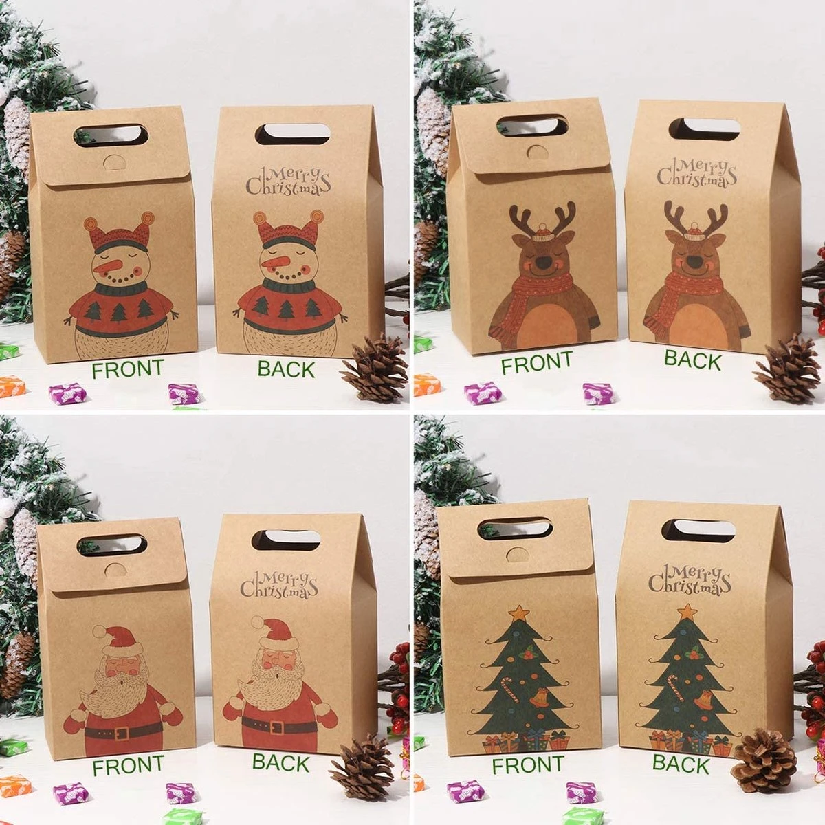 Hemoton Sacs Cadeaux Avec Poignée En Papier Kraft Lot De 16 Sacs Cadeaux De Noël Sacs En Papier Organisateur De Bonbons Au Chocolat Boîte Cadeau Sac De Fête D'anniversaire 11 X 7 X 17,5 Cm 5 Hemoton Sacs Cadeaux Avec Poignée En Papier Kraft Lot De 16 Sacs Cadeaux De Noël Sacs En Papier Organisateur De Bonbons Au Chocolat Boîte Cadeau Sac De Fête D'anniversaire 11 X 7 X 17,5 Cm – Image 3