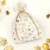 Sacs De Noël Organza | 15 X 20 Cm | 10 Pièces | Ecru Or Argent | Emballage De Noël Décoration De Décorations De Noël Décorations De Noël -Decoris Boutique 1200x1200 339