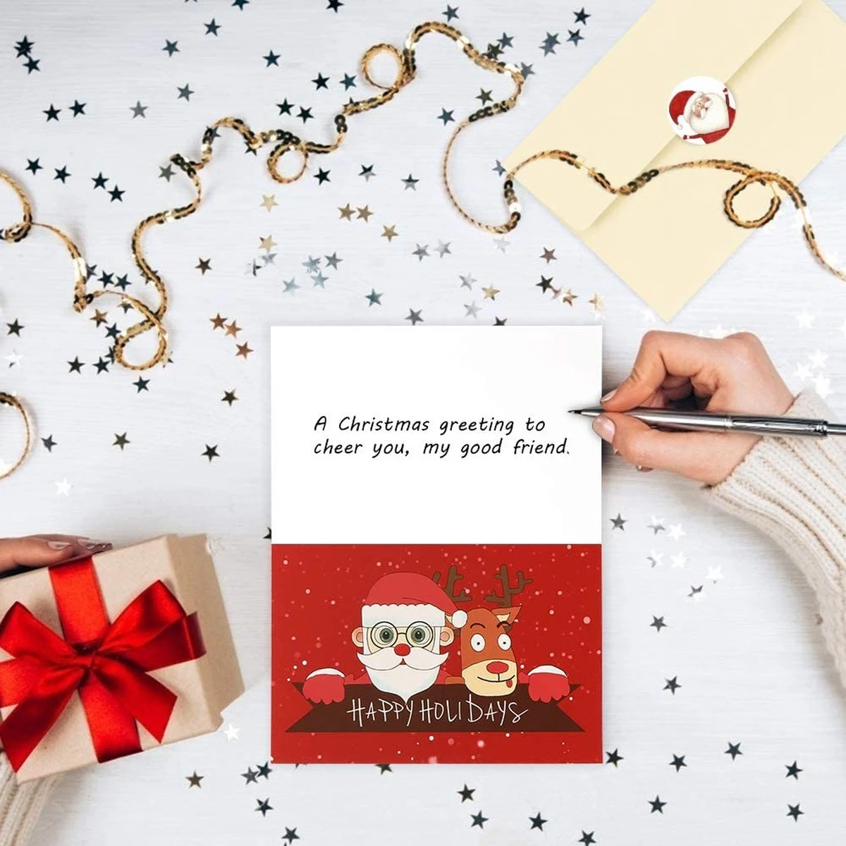 Cartes De Noël Avec Enveloppes Et Autocollants (lot De 24), Cartes De Noël, Cartes Pliantes, Cartes De Vœux Vierges, Cartes De Vœux De Noël Pour La Famille, Les Amis, Les Clients, Les Enfants, Joyeux Noël 7 Cartes De Noël Avec Enveloppes Et Autocollants (lot De 24), Cartes De Noël, Cartes Pliantes, Cartes De Vœux Vierges, Cartes De Vœux De Noël Pour La Famille, Les Amis, Les Clients, Les Enfants, Joyeux Noël – Image 5