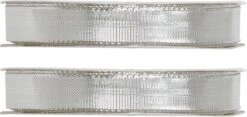 2x Rubans Décoratifs Hobby/ Décoration Argent Métallique Avec Paillettes 9 Mm X 25 Mètres - Noël - Rubans Cadeaux Rubans Satin / Rubans Argent