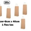25x Sachets De Vin Kraft BIO Nature 14+8x40cm Pour 1 Bouteille - Vin Cadeau De Noël Bouteille Boisson