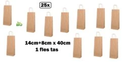 25x Sachets De Vin Kraft BIO Nature 14+8x40cm Pour 1 Bouteille - Vin Cadeau De Noël Bouteille Boisson