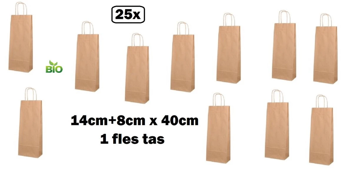 25x Sachets De Vin Kraft BIO Nature 14+8x40cm Pour 1 Bouteille - Vin Cadeau De Noël Bouteille Boisson 3 25x Sachets De Vin Kraft BIO Nature 14+8x40cm Pour 1 Bouteille - Vin Cadeau De Noël Bouteille Boisson
