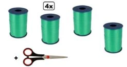 4x Ruban Curl Assortiment Vert 5mmx500meter| Marque Cotton Bleu |ciseaux à Ruban De Curling| Ruban Curl Noël Sinterklaas Décoration Cadeau