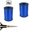 4x Assortiment De Rubans Curl Bleu 5mmx500m| Marque Cotton Bleu |ciseaux à Ruban De Curling| Ruban Curl Noël Sinterklaas Décoration Cadeau