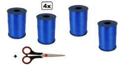 4x Assortiment De Rubans Curl Bleu 5mmx500m| Marque Cotton Bleu |ciseaux à Ruban De Curling| Ruban Curl Noël Sinterklaas Décoration Cadeau