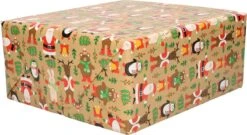 1x Rouleaux De Papier D'emballage De Noël Impression Marron 2,5 X 0, 7m Op Rol De 70 Grammes - Papier Cadeau De Qualité Papier De Luxe / Papier D'emballage - Noël