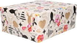 1x Rouleaux De Papier Cadeau Noël Kitsch Blanc/coloré 2,5 0 0,7 Cm - Papier De Luxe Qualité Papier Noël - Noël